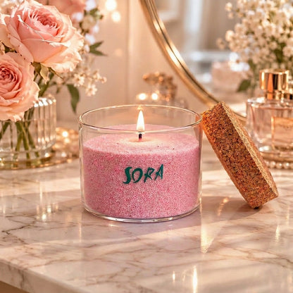 Floral Wax Sand Candle