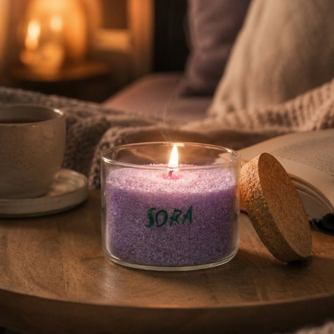 Lavender Wax Sand Candle