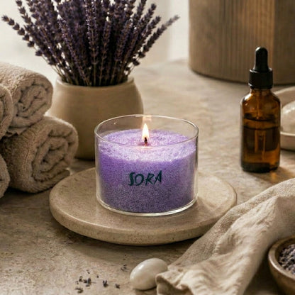 Lavender Wax Sand Candle