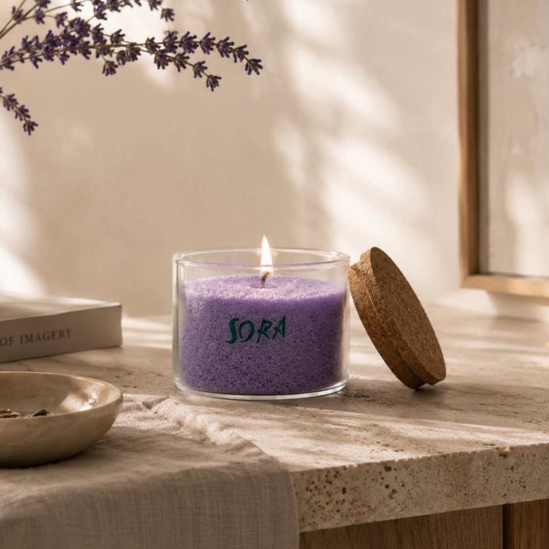 Lavender Wax Sand Candle