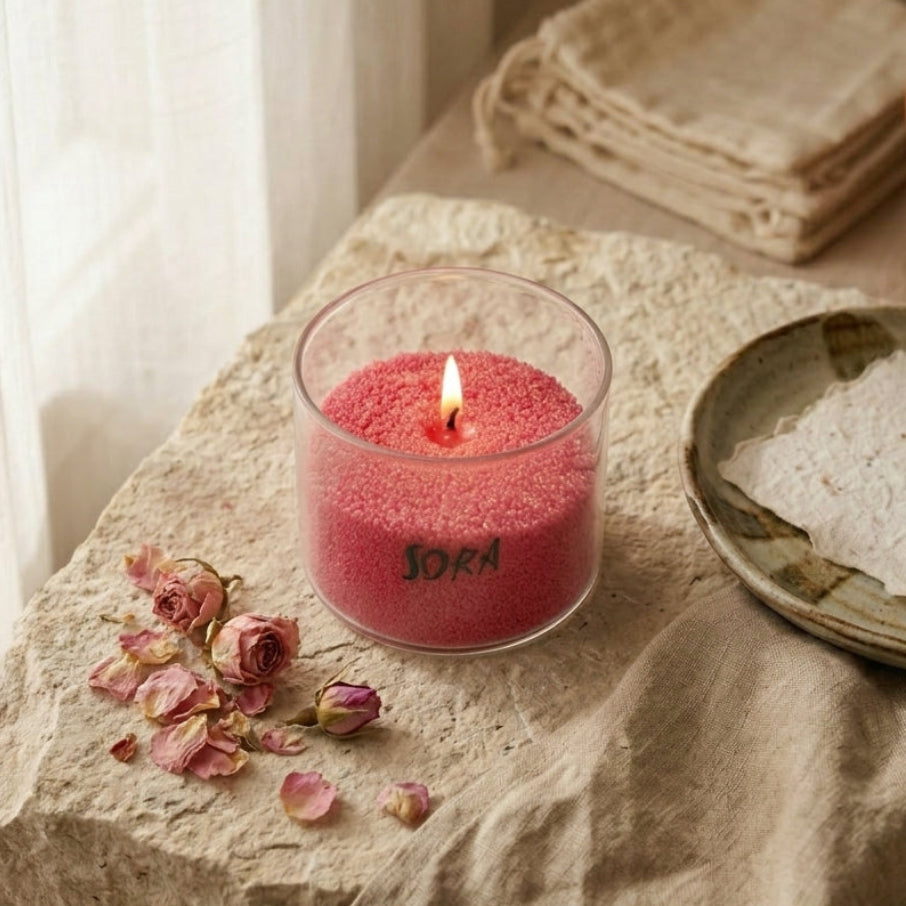 Rose & Oud Wax Sand Candle