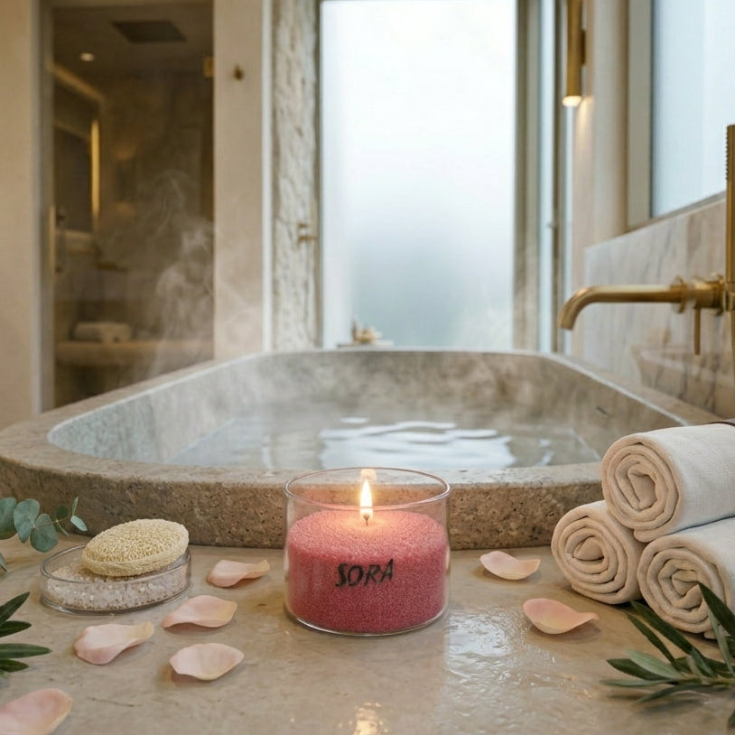 Rose & Oud Wax Sand Candle