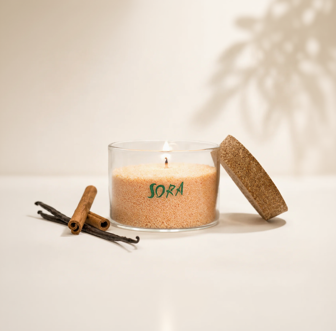 Vanilla & Cinnamon Wax Sand Candle