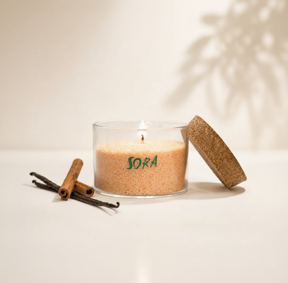 Vanilla & Cinnamon Wax Sand Candle